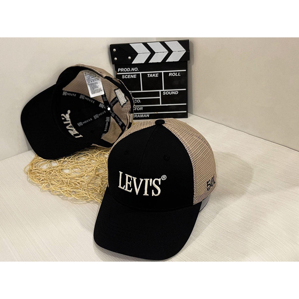 Mũ lưỡi trai lưới thêu chữ Levis, nón kết nam nữ phối lưới uzzlang phụ kiện thời trang unisex  phong cách thể thao Hàn.