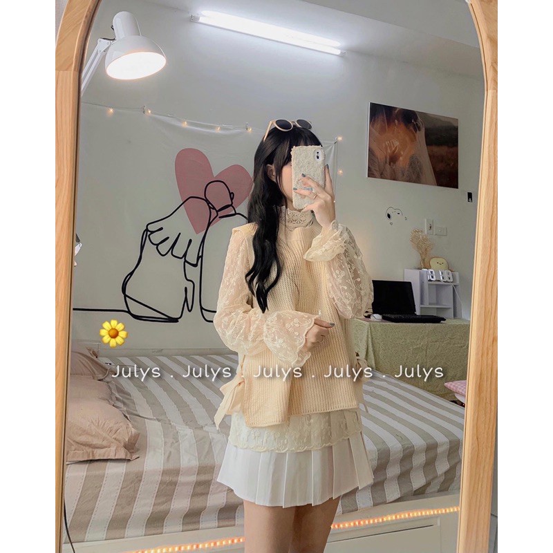 Set áo ren kèm gile len (ảnh thật tự chụp)