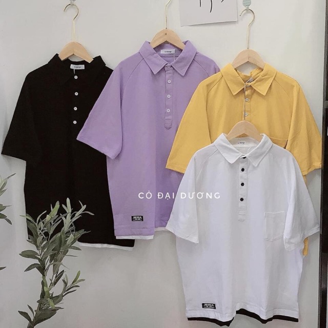 [Mã FASHIONHOT19 giảm 10K đơn bất kỳ] Áo polo trơn phom rộng hot trend