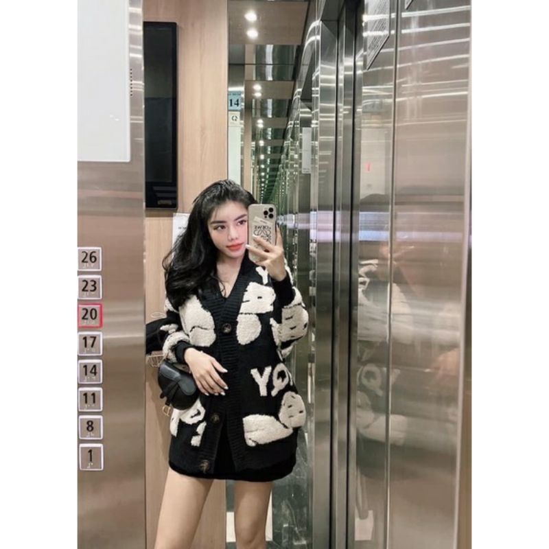 Áo khoác cadigan Bigsize len lông gấu xù 🐻 hàng QCCC