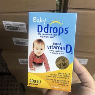 Vitamin d3 ddrops mỹ 90 giọt date 2027 kèm bill