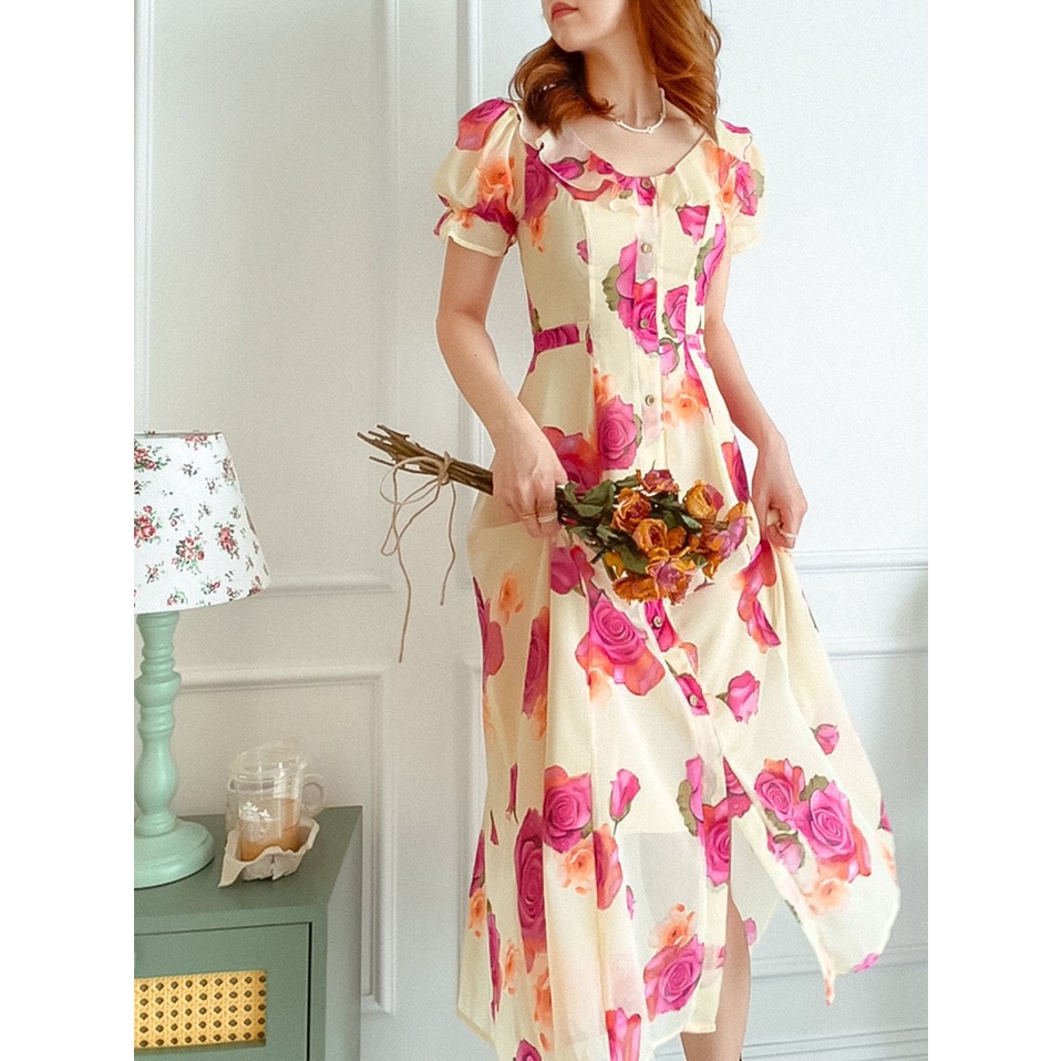 Đầm hoa dài xẻ tà Nessa Dress Gem clothing SP060527