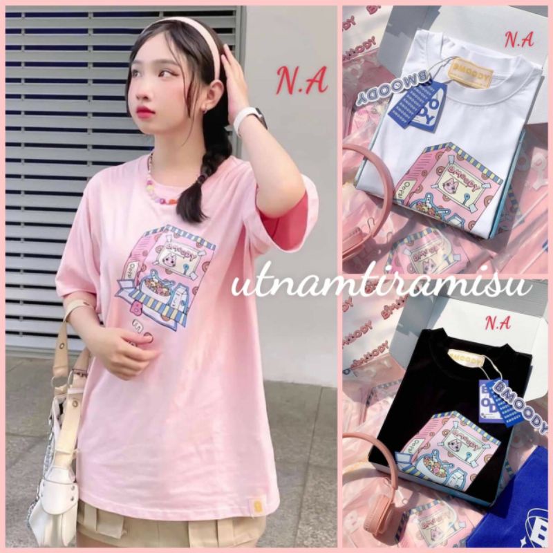 Áo phông tay lỡ nam nữ unisex form rộng BMOODY ullzang vải cotton mịn giá rẻ mặc đơn đôi nhóm