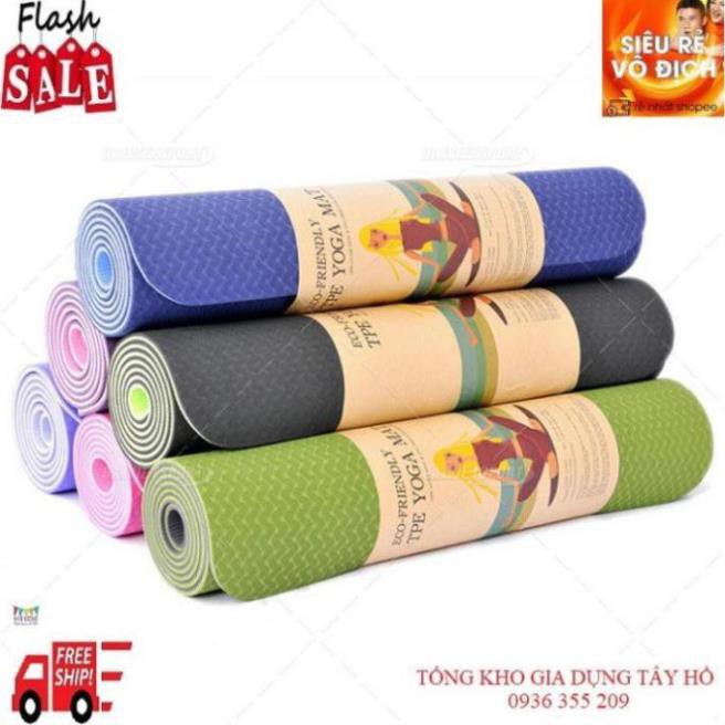 THẢM TẬP YOGA TPE 2 LỚP DÀY_Ảnh Thật Loại 1