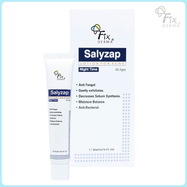 Fixderma Salyzap Lotion - Lotion ngừa mụn ban đêm tuýp 20ml