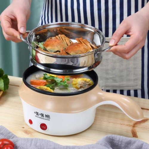 Dụng Cụ Ca Nấu Mì Có Lồng Hấp 18cm Tay Cầm Ngang