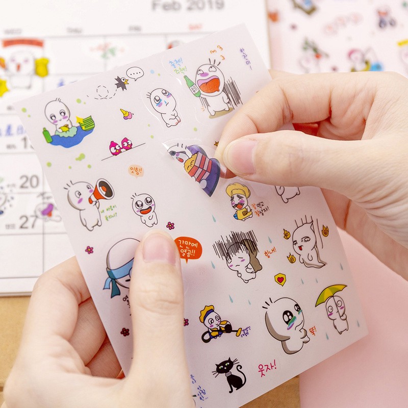 Bộ 6 tấm Sticker siêu kute