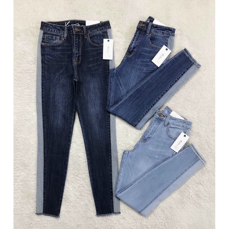 quần skinny phối viền hông lai tua