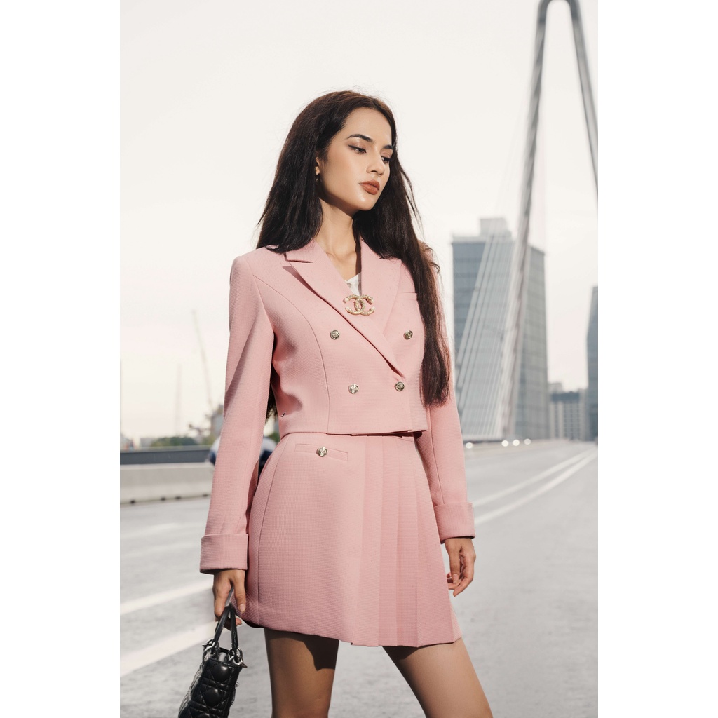 Chân váy JM Dress Desgin ngắn xếp li thân trước 4S08.2207TW