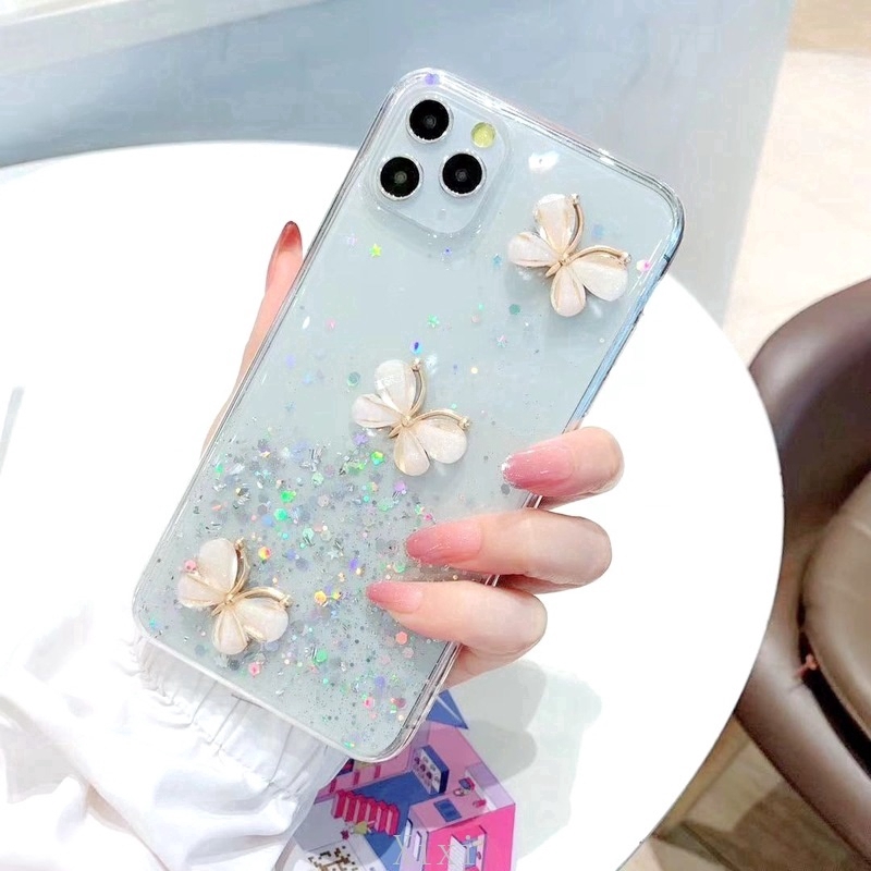 Ốp Điện Thoại TPU Mềm Hình Bướm 3D Cho OPPO A17 A17K Reno 7 7Z 6 4 Pro Find X2 A91 A16K A92 A31 2020 A12 A12e A9 A5