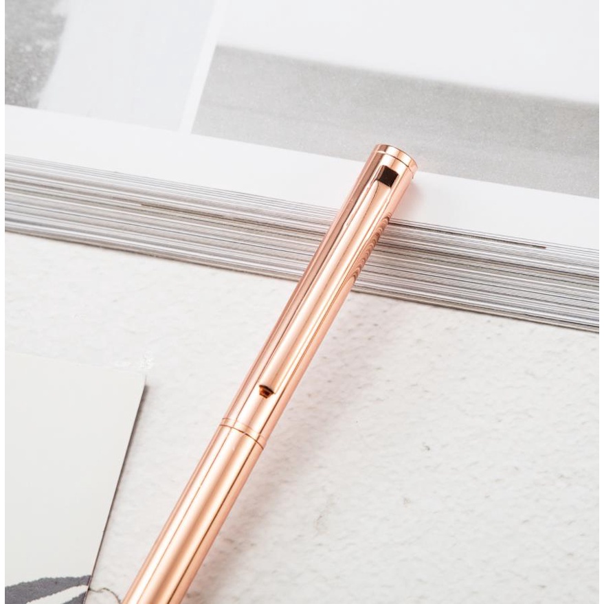 Bút bi kim loại màu vàng/ vàng hồng/ bạc dùng cho học sinh/ giáo viên