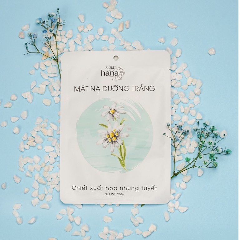 Mặt Nạ Giấy Dưỡng Trắng - Chiết Xuất Hoa Nhung Tuyết RIORI HANA