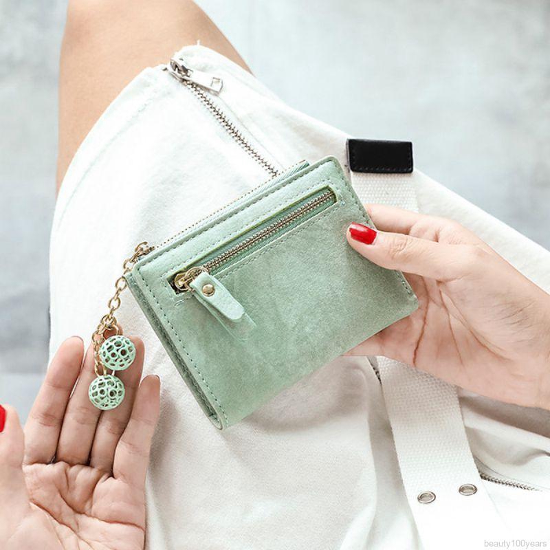 Ví ngắn kiểu nhám đựng tiền/thẻ đa năng phong cách retro dành cho nữ | BigBuy360 - bigbuy360.vn