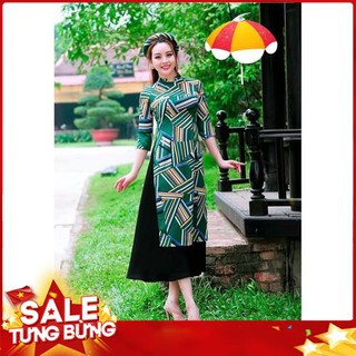 ÁO DÀI CÁCH TÂN IN HỌA TIẾT TRỪU TƯỢNG CAO CẤP -KHÔNG KÈM VÁY