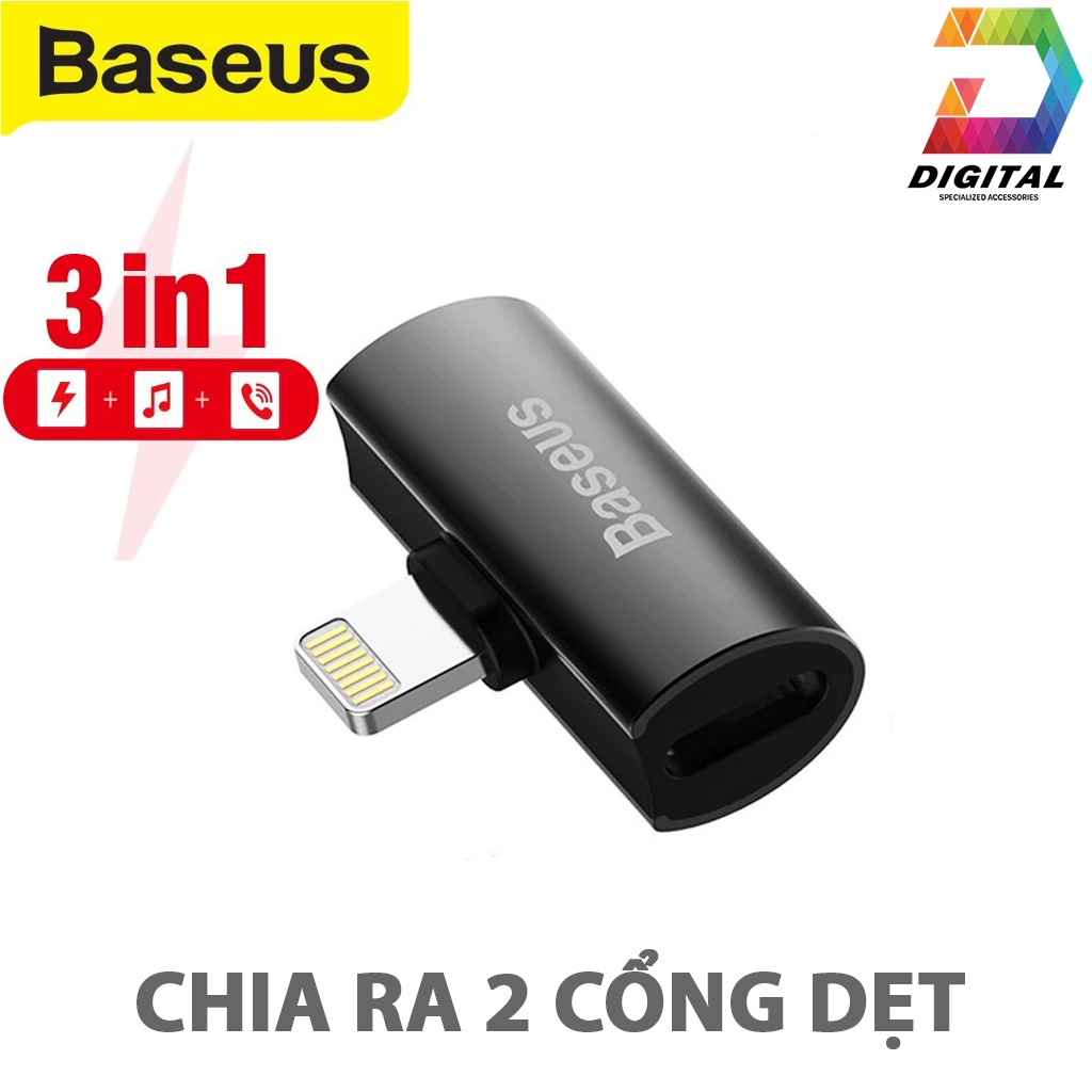 Jack Baseus L46 Chia Cổng Sạc 1 Ra 2 Có Hỗ Trợ Đàm Thoại Chính Hãng