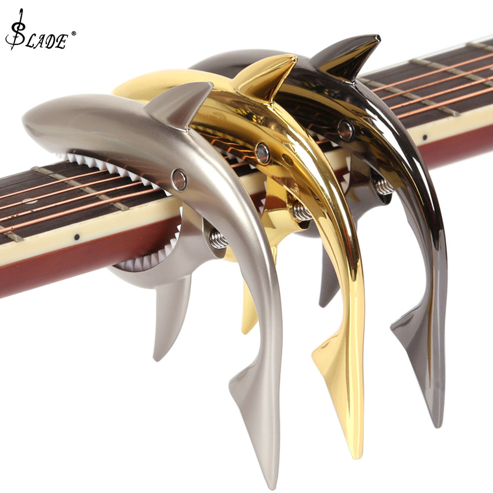 Capo kẹp điều chỉnh tông đàn guitar hình cá mập bằng hợp kim kẽm tiện dụng