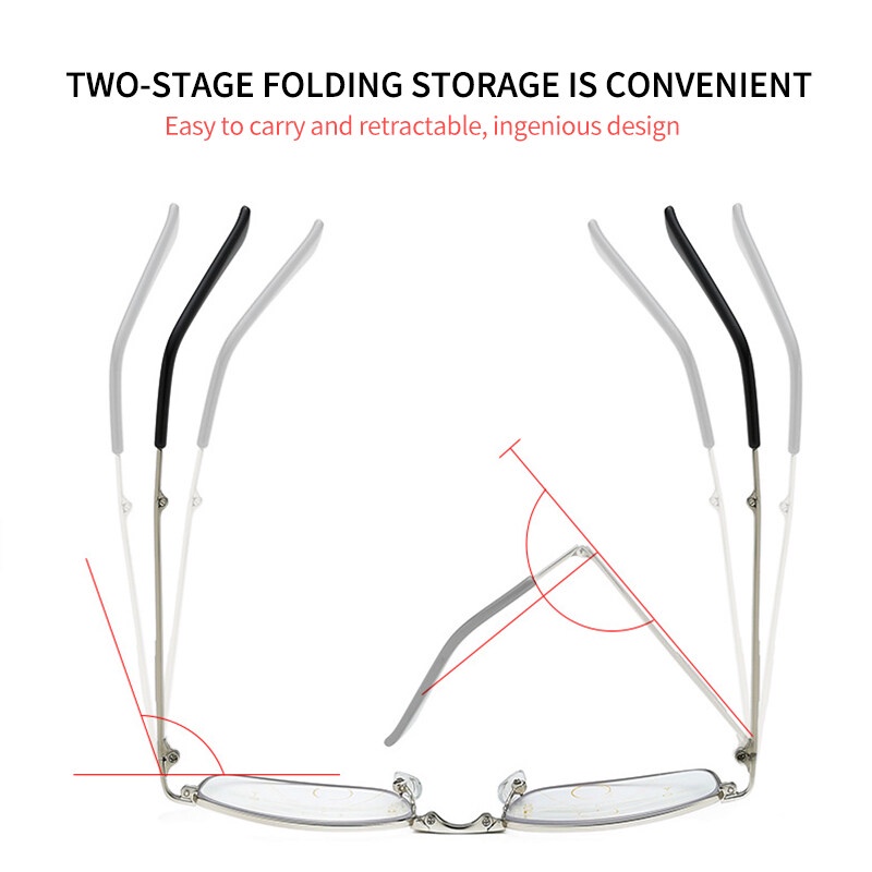 Mắt Kính Đọc Sách Gập Đôi Đa Năng PTQ Chống Ánh Sáng Xanh Dương Thay Đổi Màu Sắc Dành Cho Nam Và Nữ