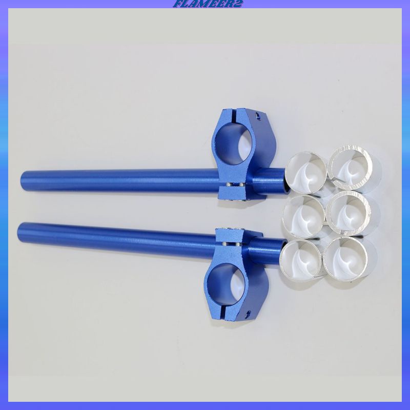 [FLAMEER2]CNC Motorbike Handlebars Adjustable Clip On Fork Cafe Racer 25,29,30mm Blue