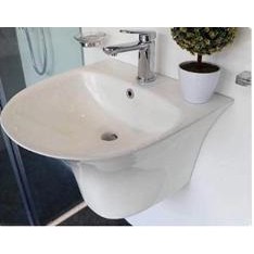 Chậu rửa lavabo liền chân tròn  kb 2803,hàng chính hãng cao cấp 3 năm bảo hành .