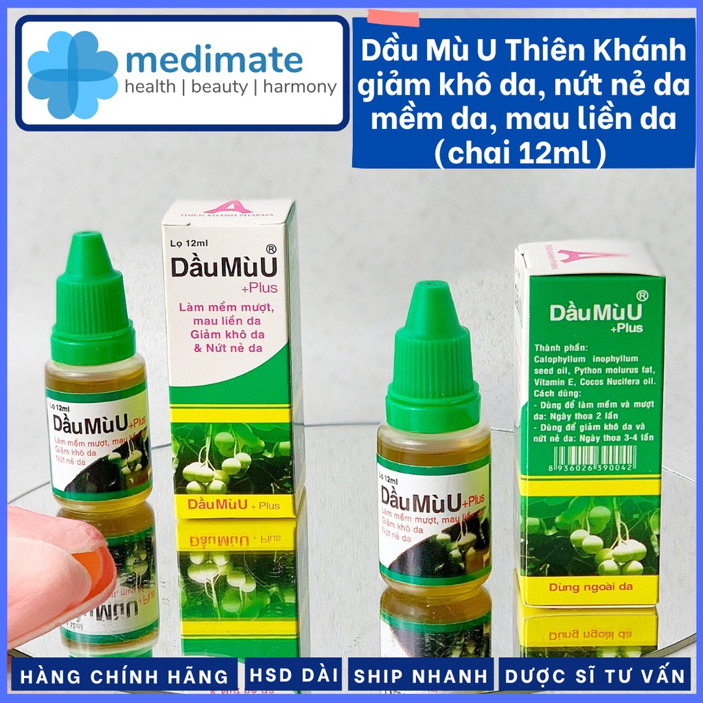 Dầu Mù U Thiên Khánh giảm khô da, giảm nứt nẻ, mau liền da (chai 12ml) | BigBuy360 - bigbuy360.vn