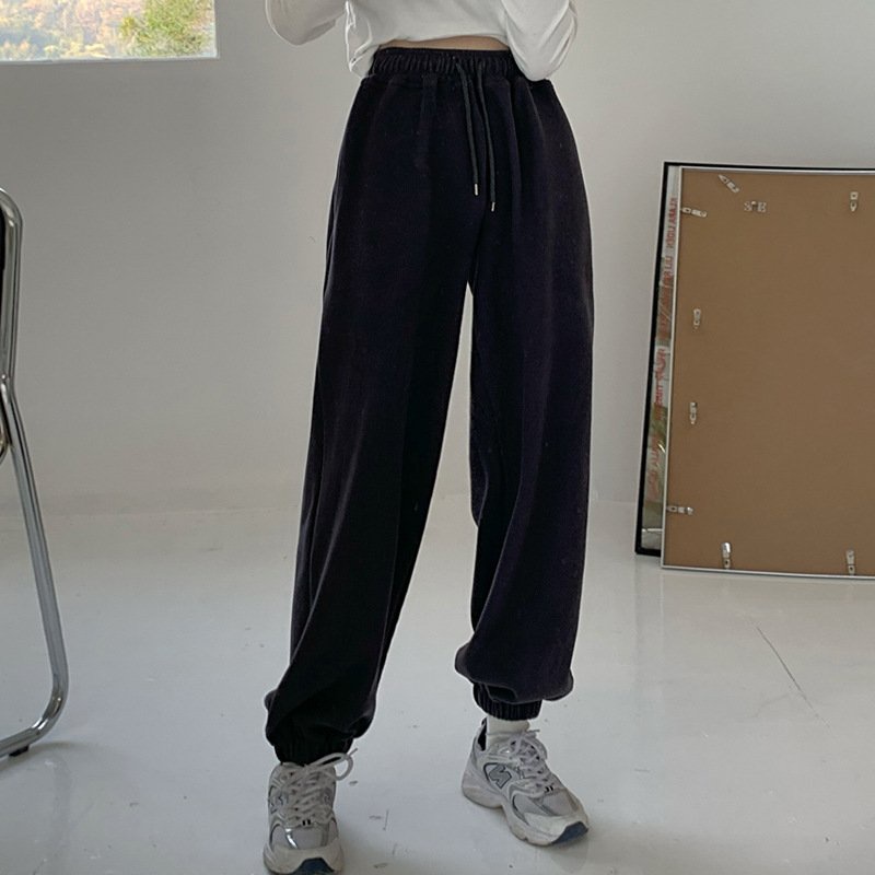 Quần Jogger Nữ Ống Rộng Thể Thao Cao Cấp Phong Cách Hàn Quốc