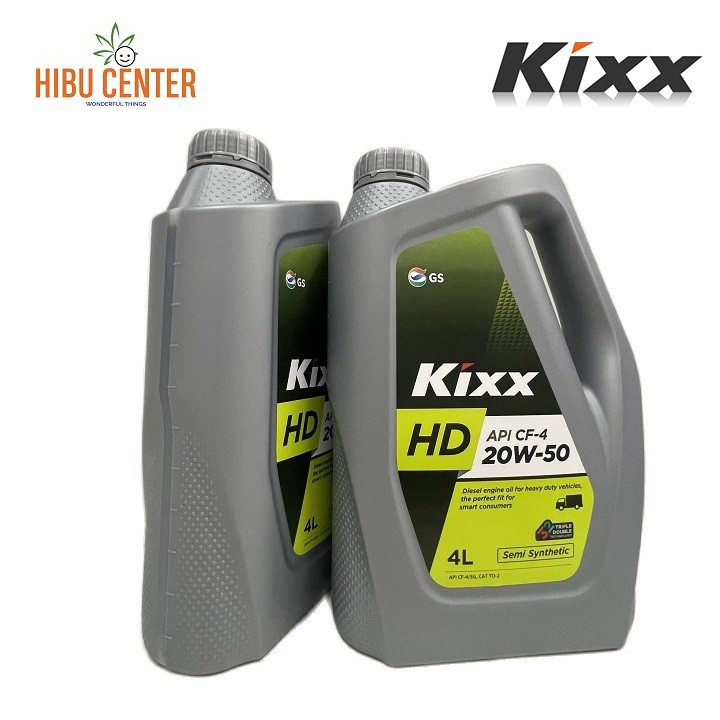 Dầu Động Cơ Bán Tổng Hợp KIXX HD CF-4 20W50 4 lít Hàng Chính Hãng