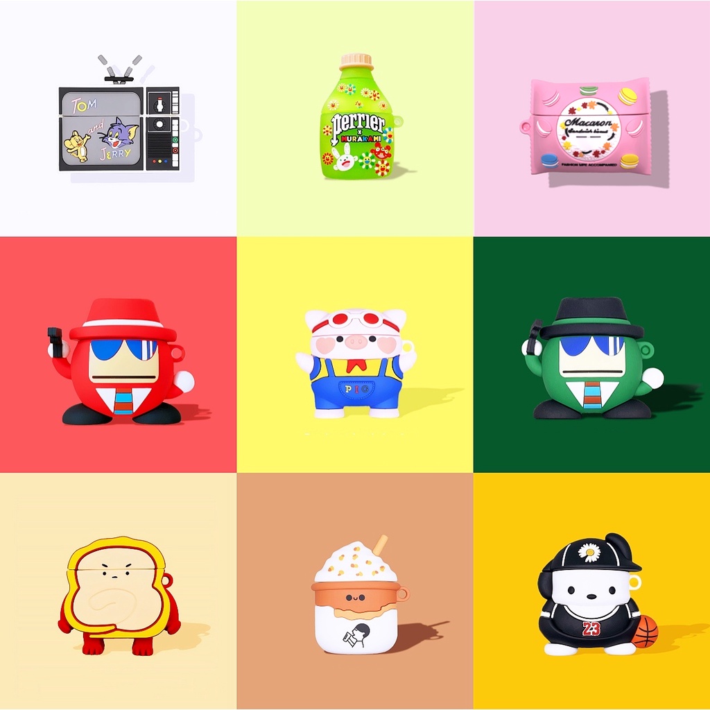 Vỏ Bảo Vệ Hộp Sạc Tai Nghe Airpod 1 2 pro Bằng Silicon Họa Tiết Hoạt Hình Anime Dễ Thương