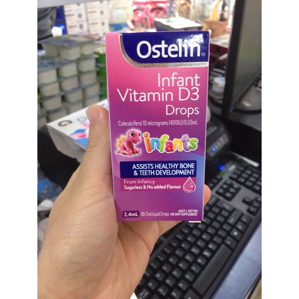 Vitamin D3 Ostelin Drops 2.4 ml dành cho trẻ từ sơ sinh HANG CHÍNH HÃNG