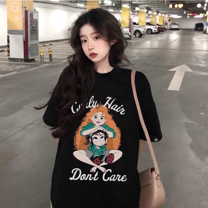 Áo thun phông nam nữ logo tay PINK tay lỡ form rộng CURLY HAIR Unisex