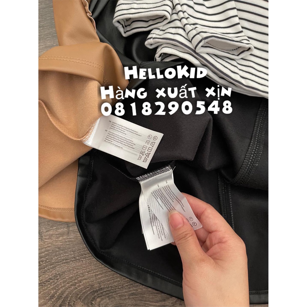 V226- Váy da kèm áo thun kẻ