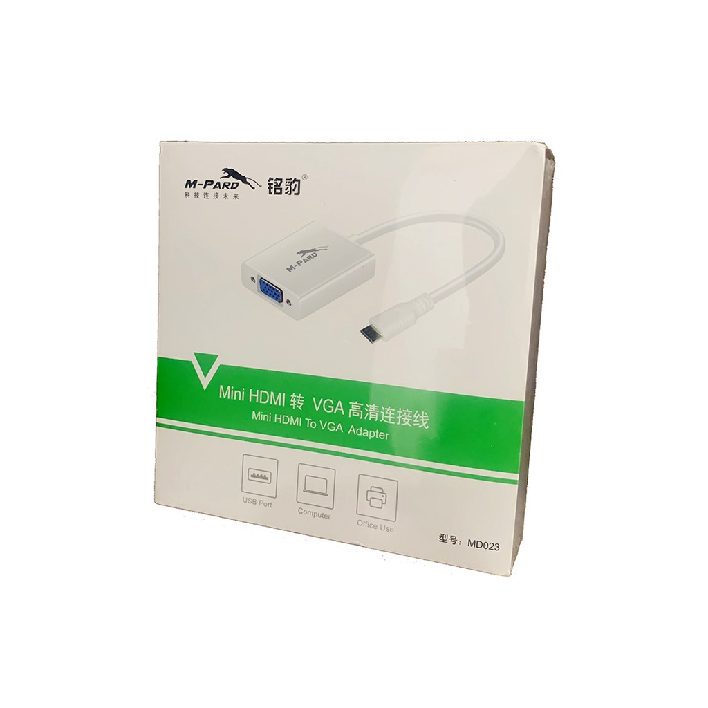 Cáp Mini HDMI -&gt; VGA (L) 0.2m M-Pard MD 023 , cáp mini hdmi sang VGA
