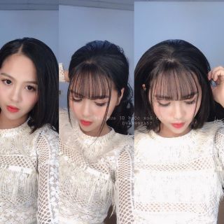 Tóc giả mái thật 3D 💄 FREESHIP 💄 tóc giả mái thưa tóc thật 3Dk