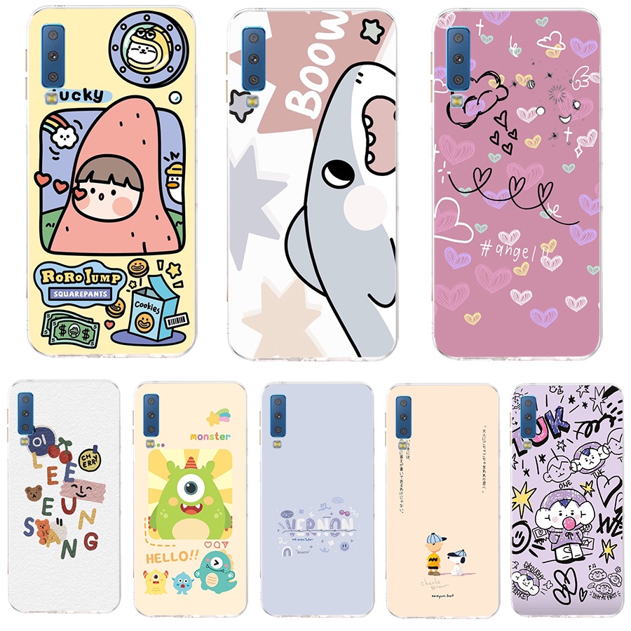 Ốp Lưng TPU Silicon Mềm In Hình Dễ Thương Cho Samsung Galaxy A7 2015 A7 2016 A7 2017 A7 2018 A9 2018