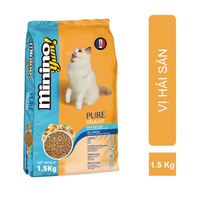 Minino hạt cho mèo mọi lưa tuổi túi 1,5kg