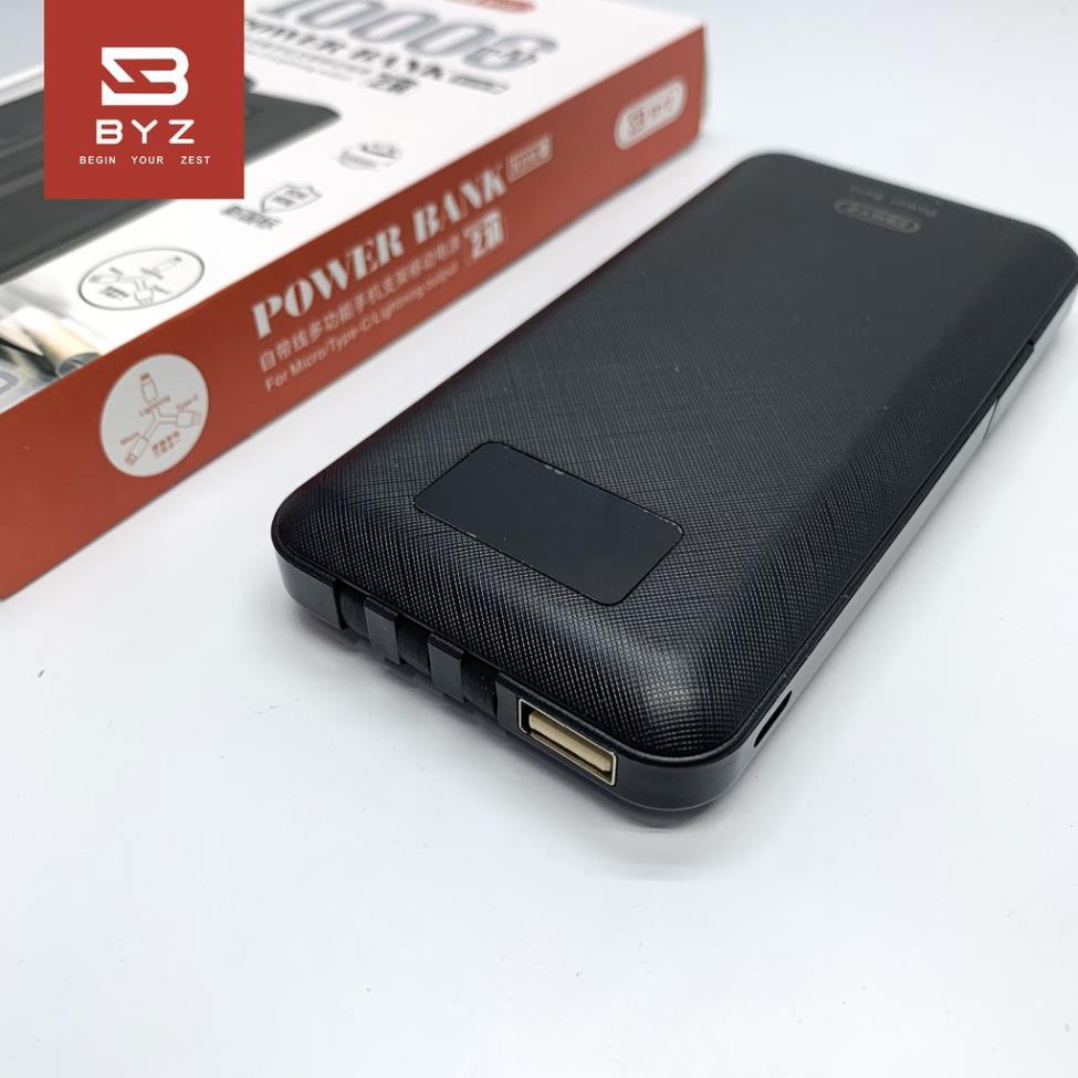 [Mã 155ELSALE giảm 7% đơn 300K] Sạc Dự Phòng,Cục Sạc Dự Phòng iphone, W10 10.000 mAh dây kết nối đa năng