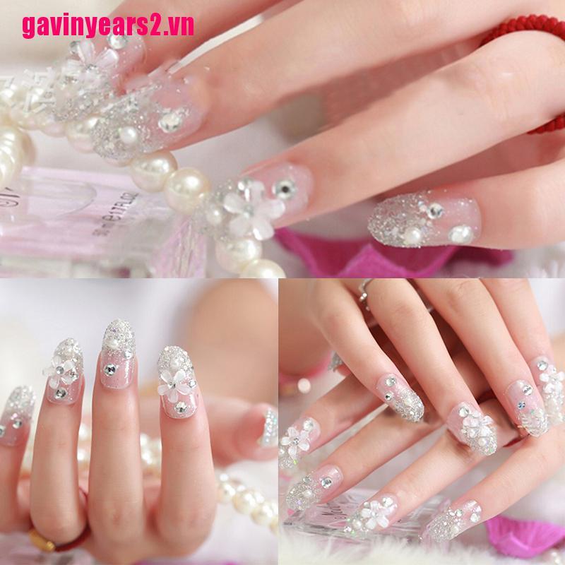 (Hàng Mới Về) Bộ 24 Móng Tay Giả 3d Trang Trí