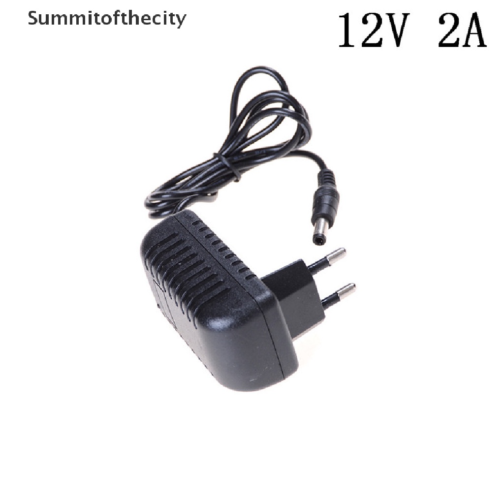 1 Bộ Chuyển Đổi Nguồn Điện DC 12V 2A EU / US 5.5mm Cho Đèn LED CCTV