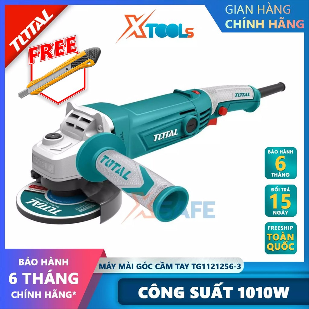 Máy mài góc TOTAL TG1121256-3 Máy mài cầm tay điện áp 220-240V 1010W (125mm) M14 điều chỉnh mức độ chạy êm tay [XTOOLs]