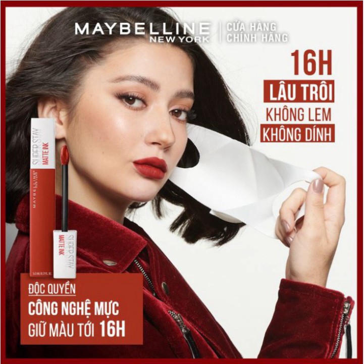 Son Kem Lì, Lên Màu Chuẩn, Lâu Trôi Maybelline New York Superstay Matte Ink City Edition 5ml F58