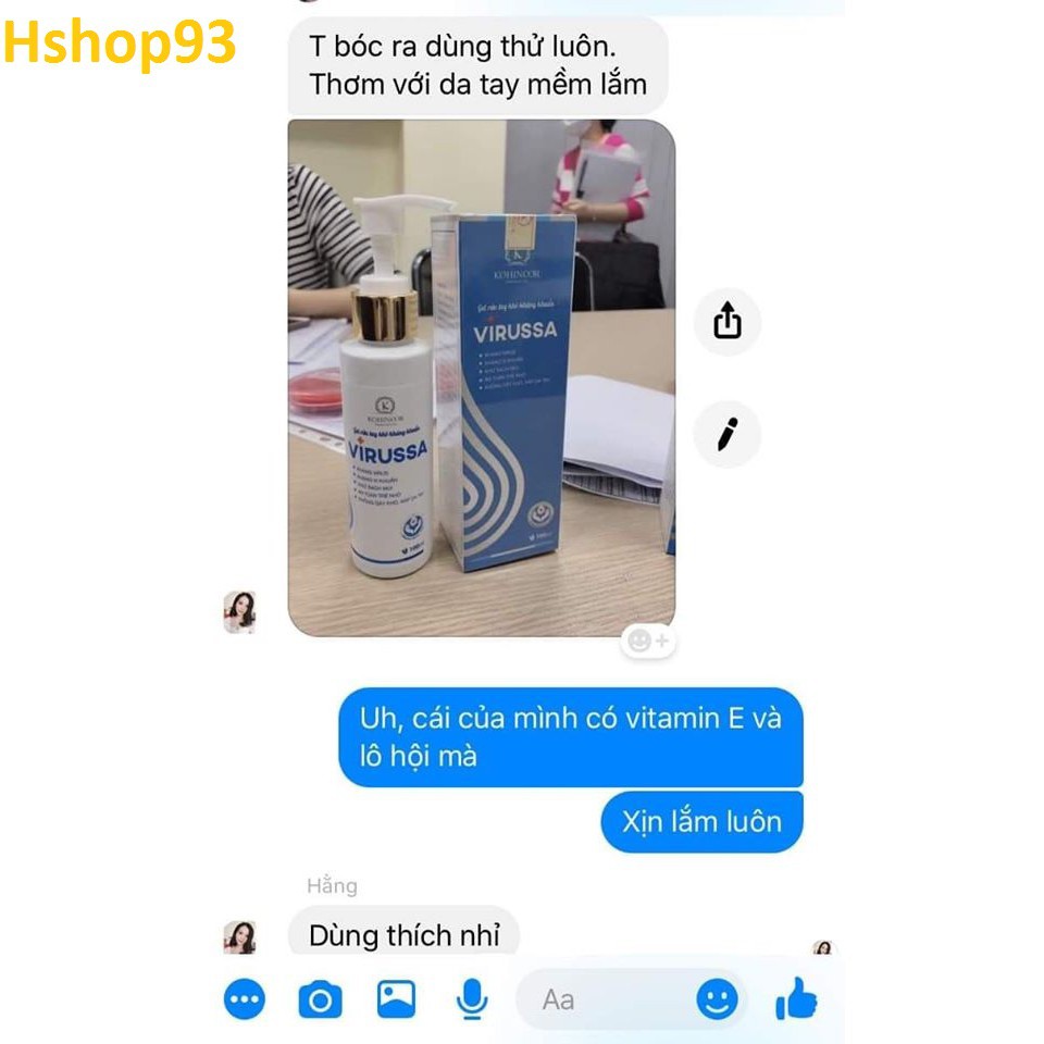 Gel nước rửa tay khô kháng khuẩn Virussa | BigBuy360 - bigbuy360.vn