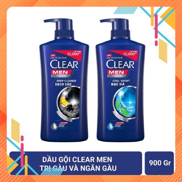 Dầu Gội Đầu cho nam Clear Men đánh bay gàu, ngứa và vi khuẩn mát lạnh cực đỉnh suốt ngày dài 900g