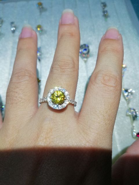 Nhẫn bạc topaz vàng chanh