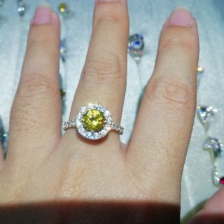 Nhẫn bạc topaz vàng chanh