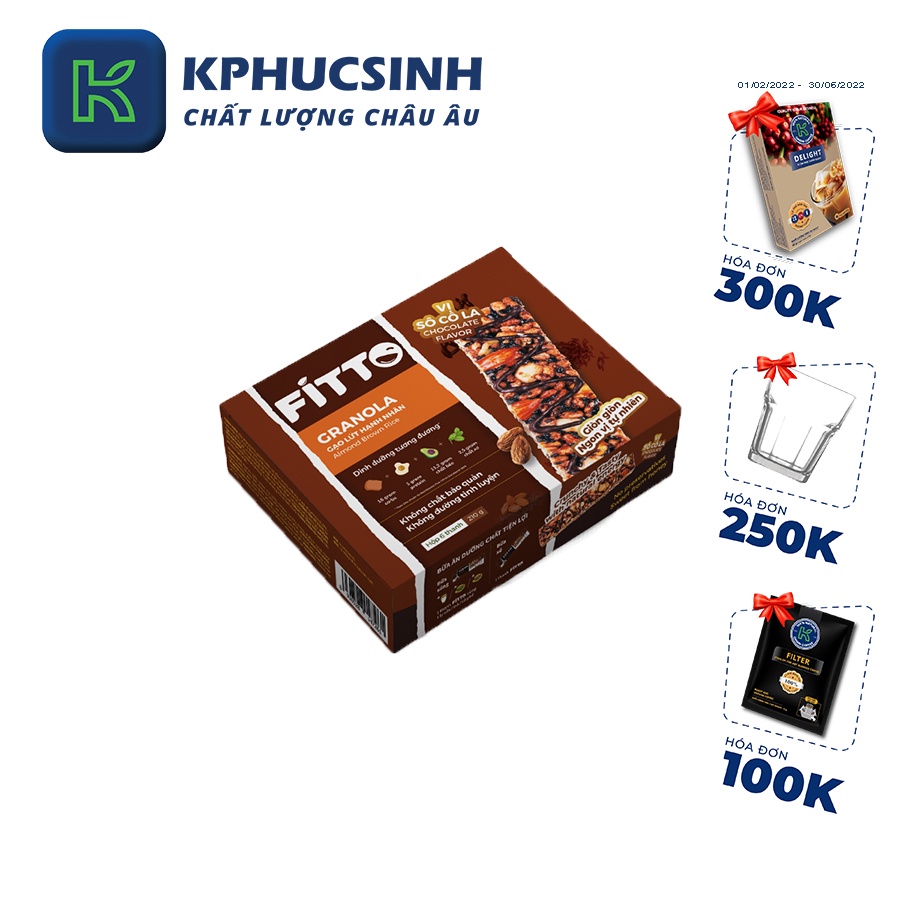 Hộp 6 thanh năng lượng Fitto Sô cô la Begin 365 bánh ăn kiêng bánh giảm cân 210g KPHUCSINH - Hàng Chính Hãng