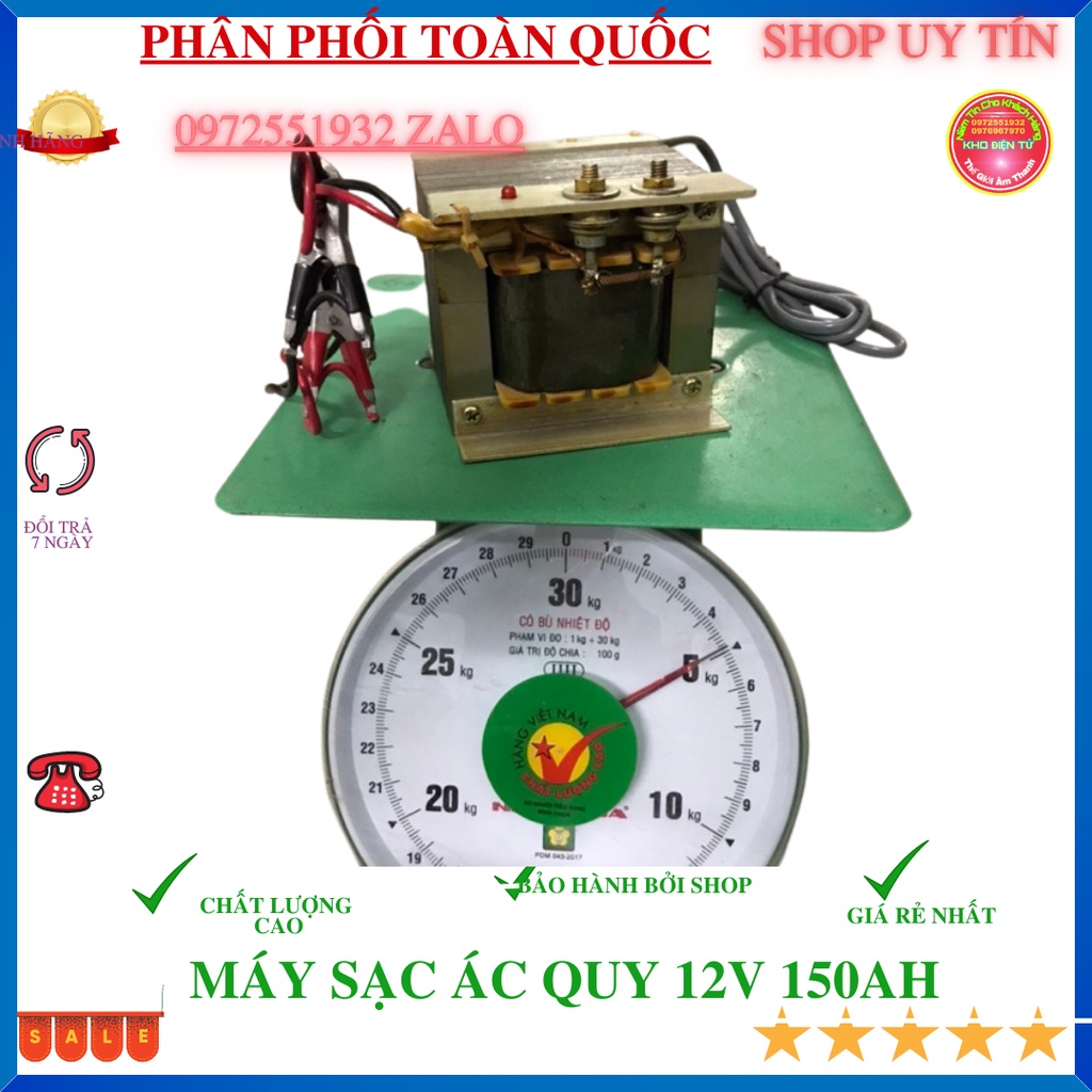 Máy Nạp Sạc Ắc Quy 12v 150Ah Dây Đồng 100% Hàng Việt Nam Sản Xuất