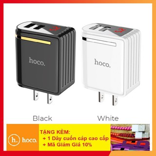 Củ Sạc Hoco C39 - Sạc Nhanh 2 Cổng 2.4A, Đèn Led - BH 12 Tháng