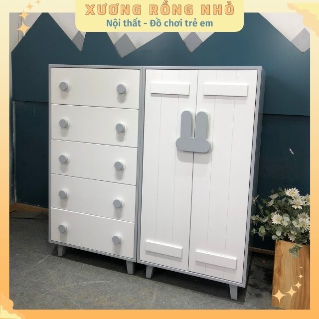 Tủ quần áo trẻ em - Tủ gỗ em bé - Tủ quần áo cho bé Xương Rồng Nhỏ