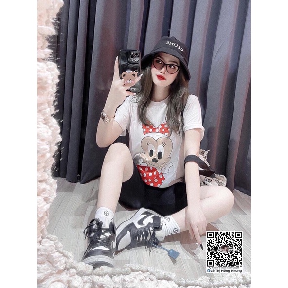 SET NGỐ MICKY THẮC NƠ COTTON TÚI ZIP HÌNH THẬT