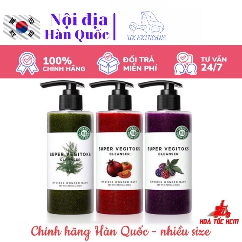 [Chuẩn auth 100%, đủ bill, đi air ✈️] [Chính Hàng Hàn Quốc] Sửa Rửa Mặt Rau Củ Thải Độc Da Super Vegitoks Cleanser 300ml