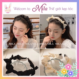 Băng đô cài tóc mila satin thắt nút - bd017